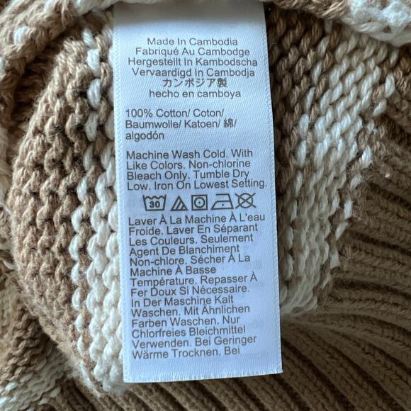 J Crew Heritage Cotton Relaxed Cardigan In Stripe Womens 3X Tan Brown - Picture 6 of 6